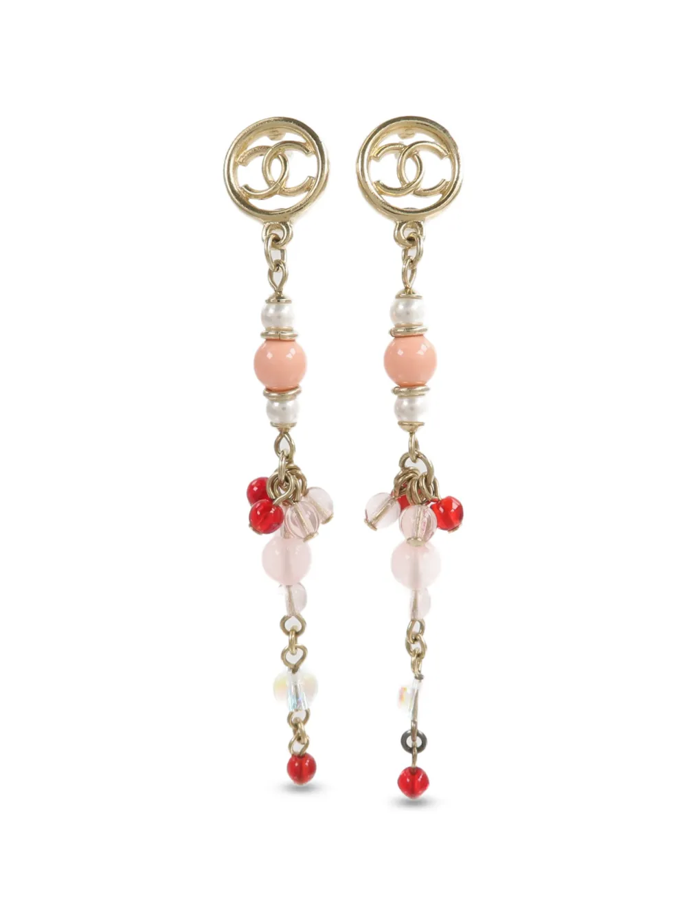 CHANEL Pre-Owned CC-logo drop earrings - Gold