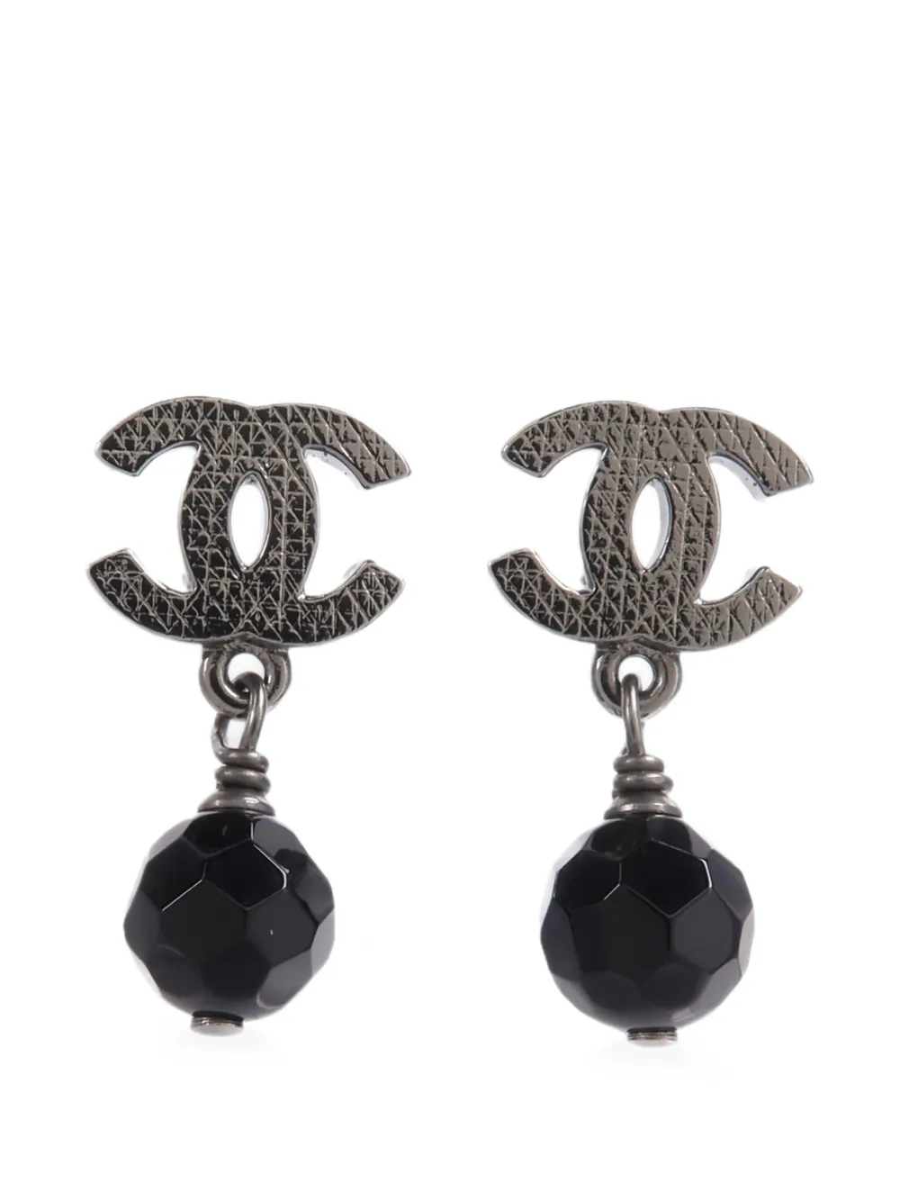 CHANEL Pre-Owned CC drop earrings - Argento