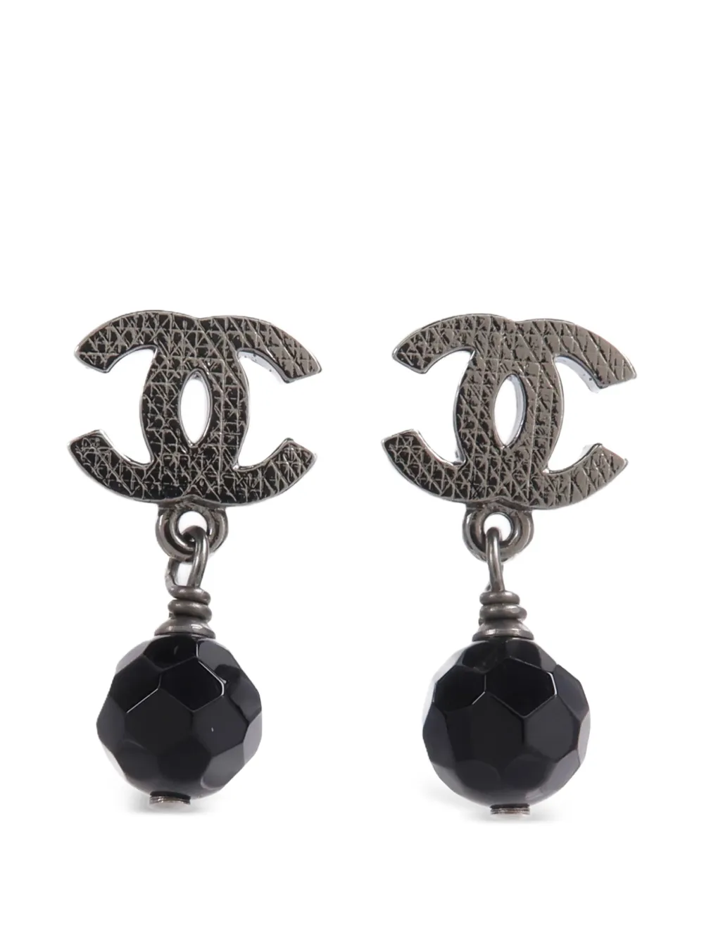 CHANEL Pre-Owned CC drop earrings - Silver