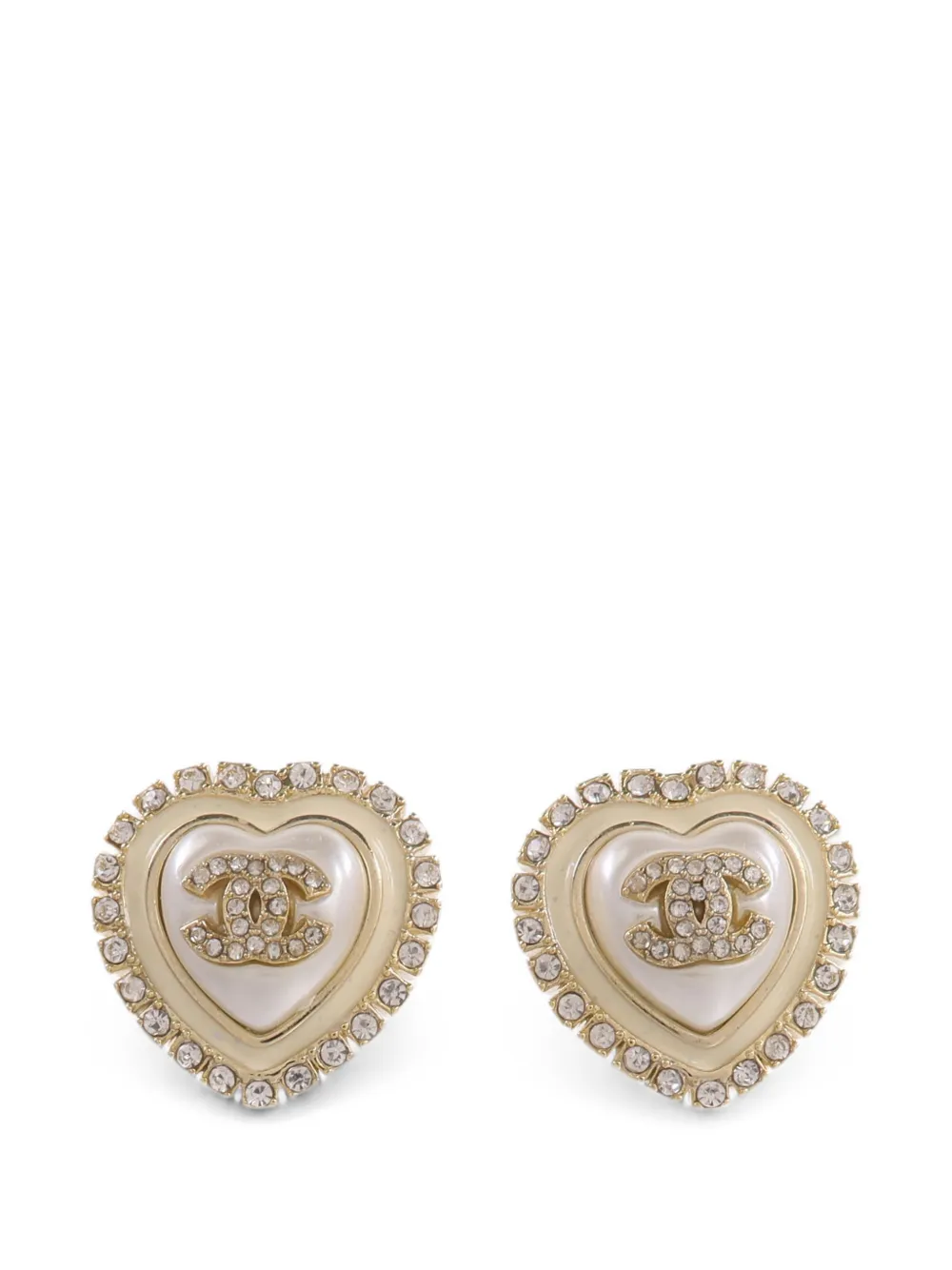 CHANEL Pre-Owned CC heart earrings - Oro