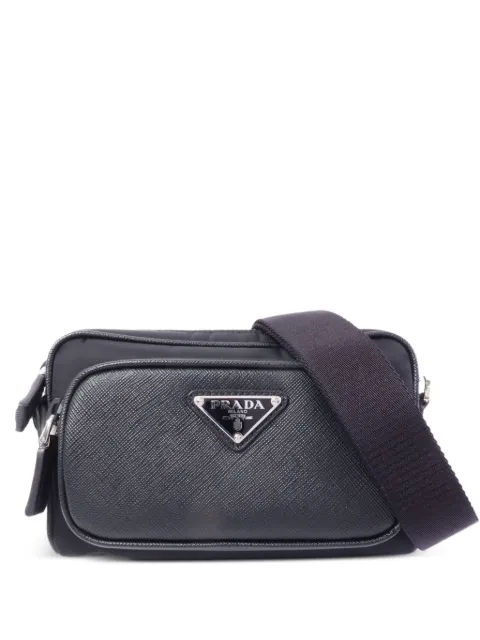 Prada Pre-Owned Re-Nylon logo-plaque shoulder bag