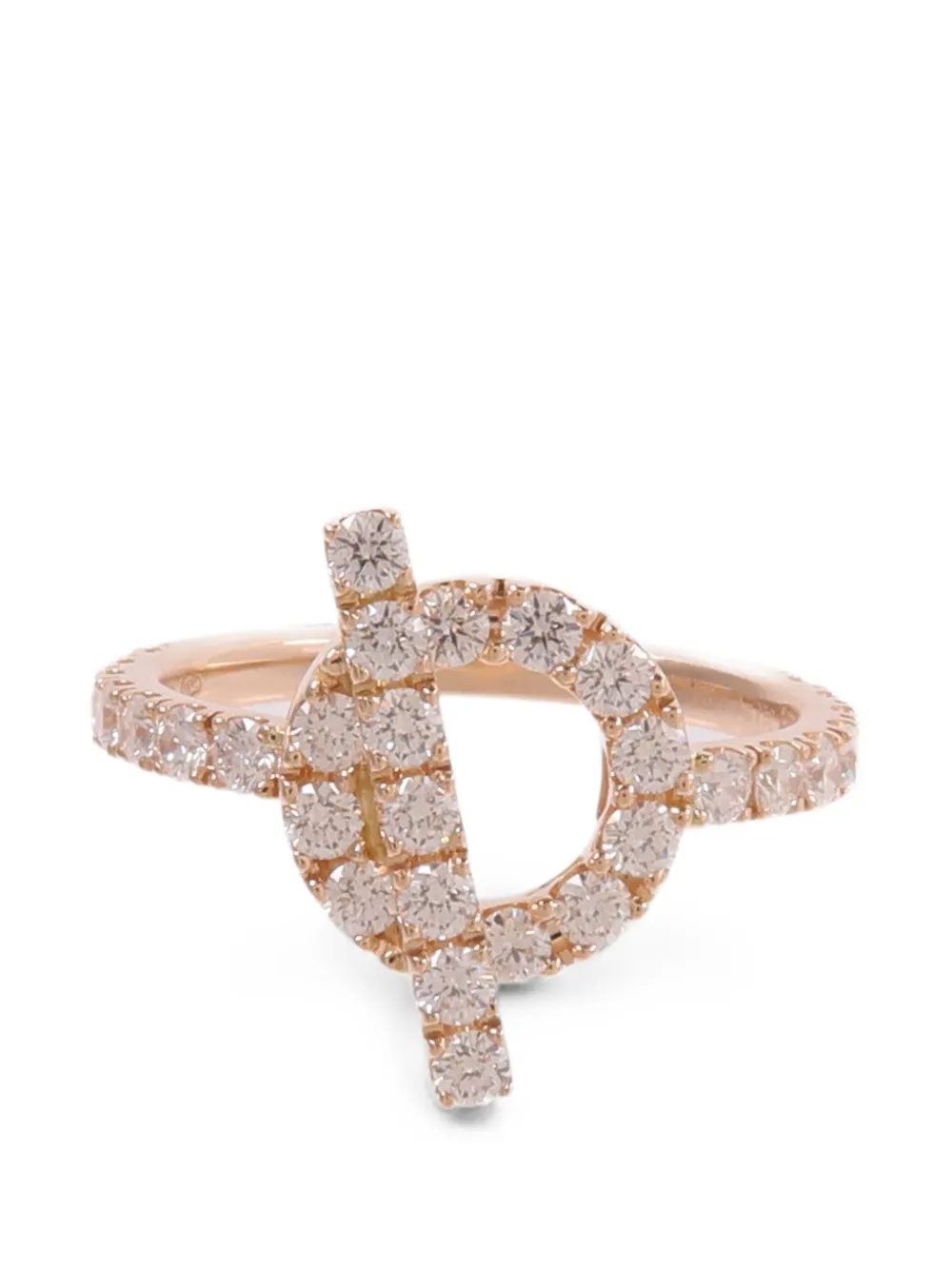 Pre-owned Hermes Finesse Diamond Ring In Pink