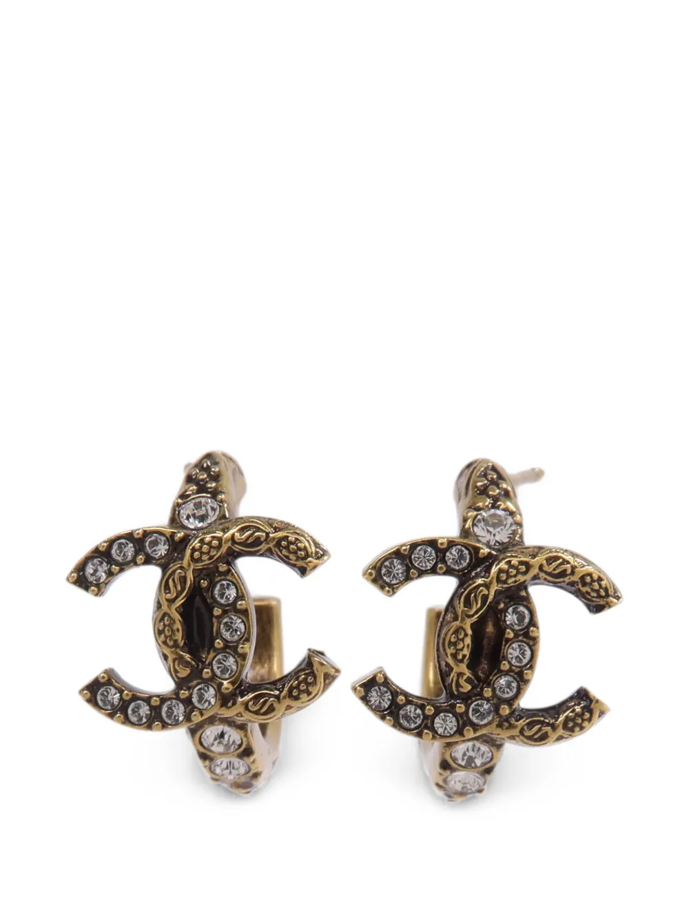CHANEL Pre-Owned interlocking-CC hoop earrings - Oro