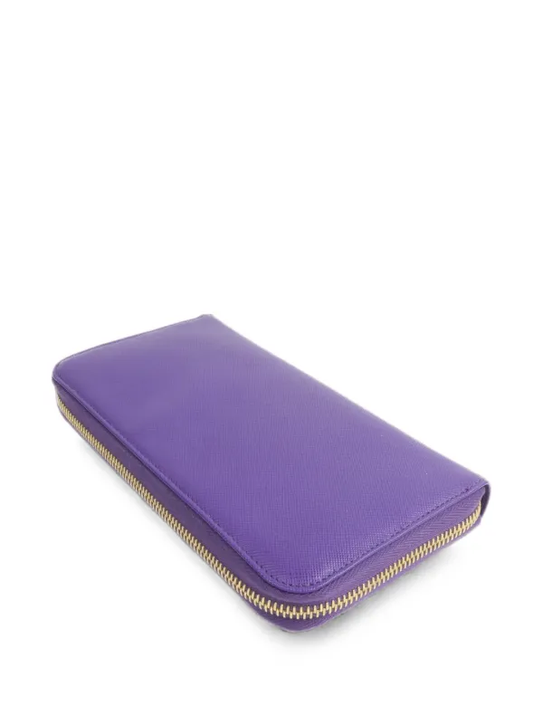 Prada Pre-Owned Saffiano Leather zip-around Wallet | Purple | FARFETCH