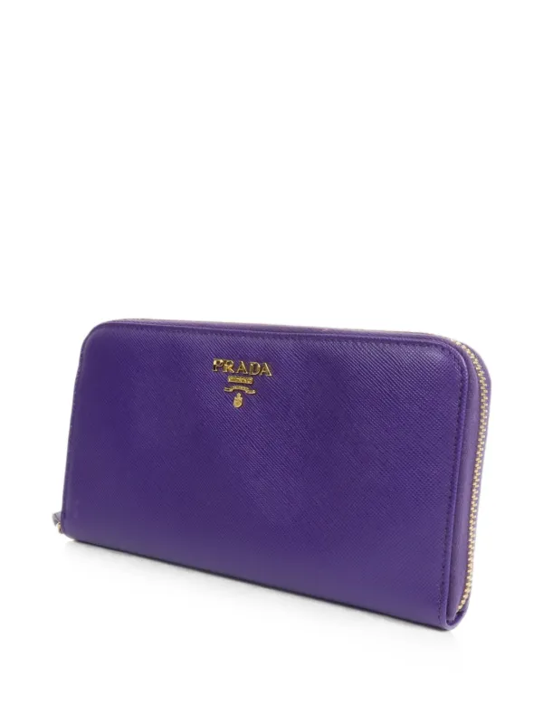 Prada Pre-Owned サフィアーノレザーファスナー財布 | パープル