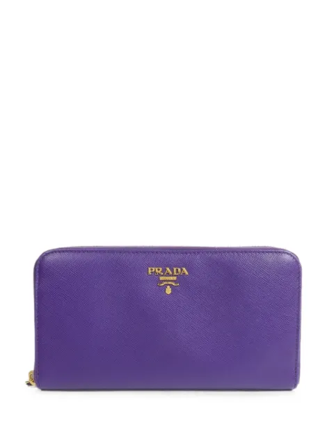 Prada Pre-Owned saffiano leather zip-around wallet