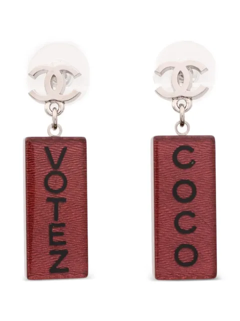 CHANEL Pre-Owned Votez CC drop earrings