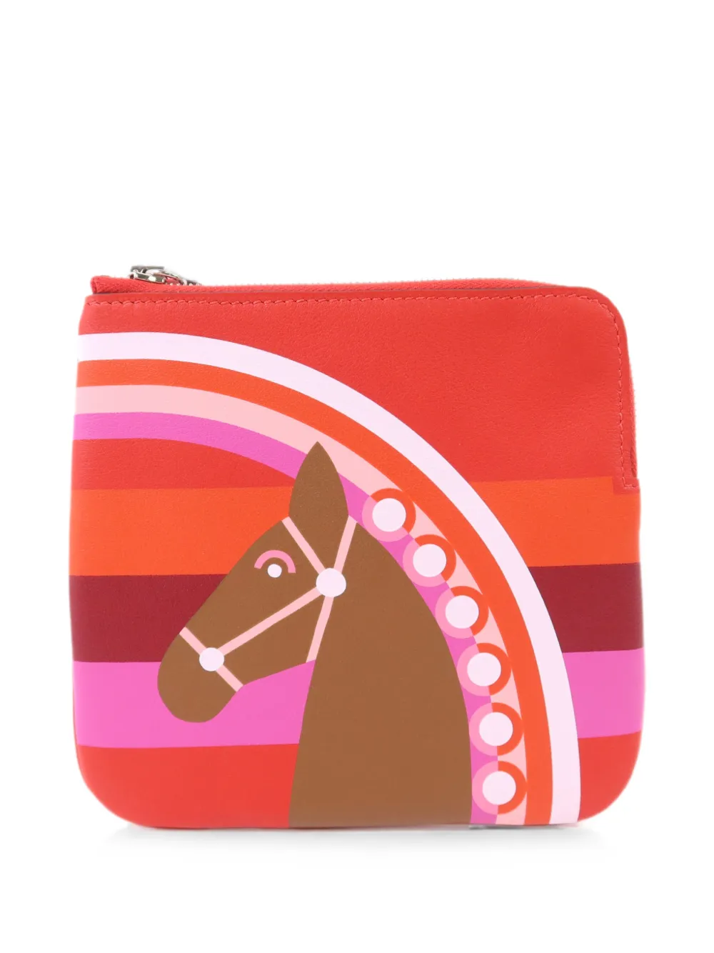 Hermès Pre-Owned Carre Pocket horse-print wallet - Rosso