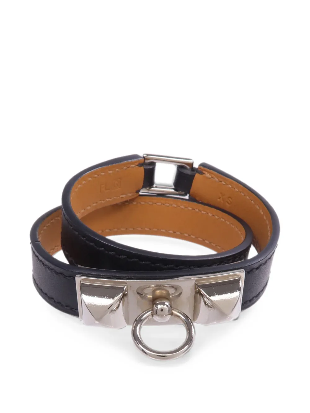 Hermès Pre-Owned 2013 Rivale Double Tour calf leather bracelet - Argento