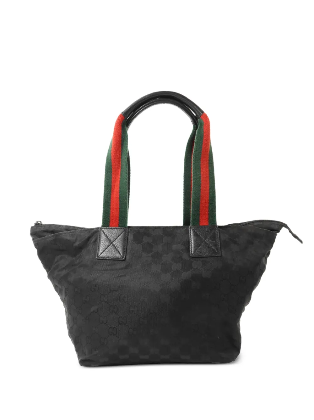 Gucci Pre-Owned Borsa tote GG in tela con decorazione Web - Nero