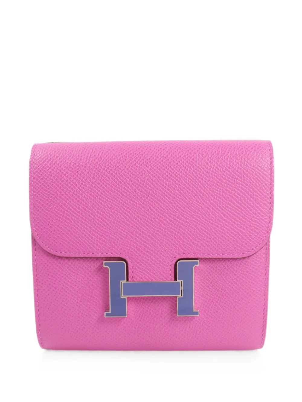 Pre-owned Hermes 2018 Constance Slim Foldover-top Wallet In Pink