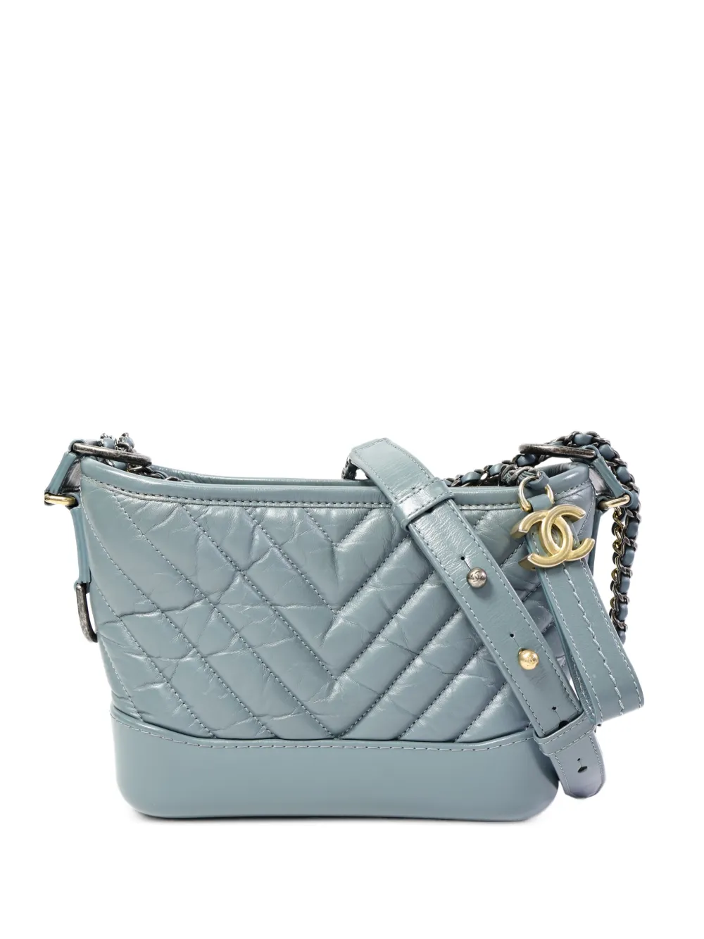 CHANEL Pre-Owned small Gabrielle chevron crossbody bag - Blu
