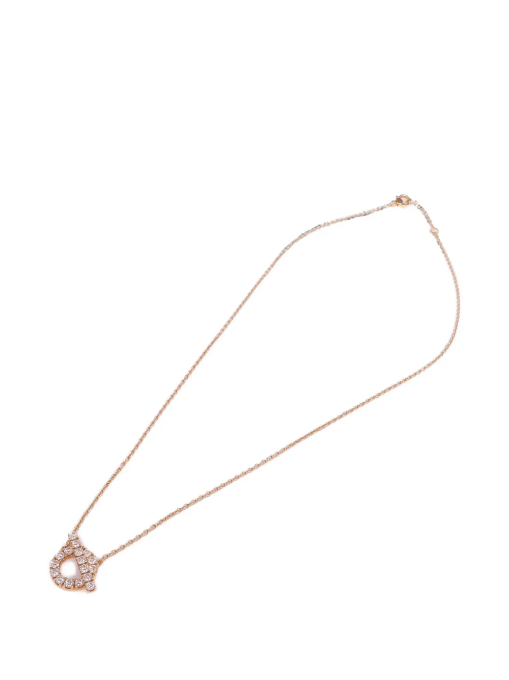 Pre-owned Hermes Finesse Diamond Necklace In Pink