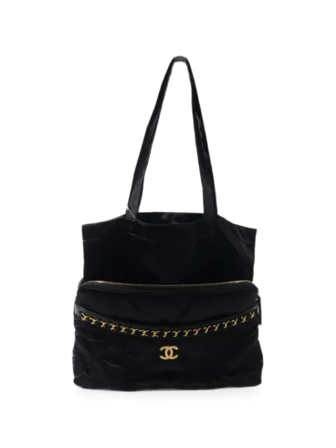 CHANEL Pre-Owned logo-plaque tote bag