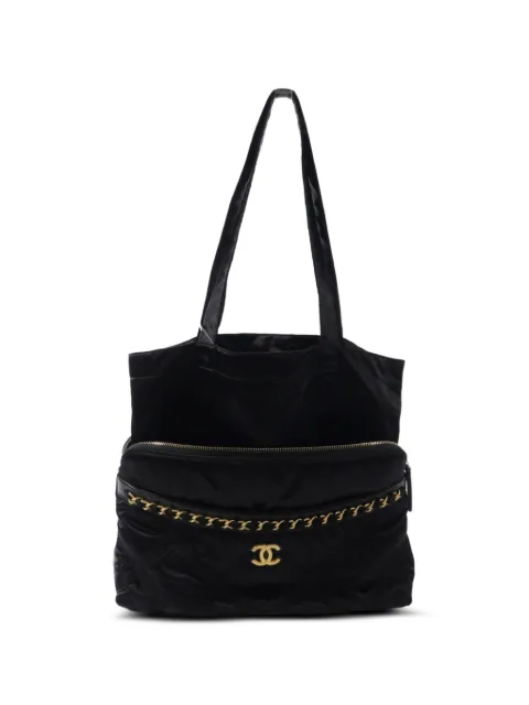 CHANEL Pre-Owned logo-plaque tote bag