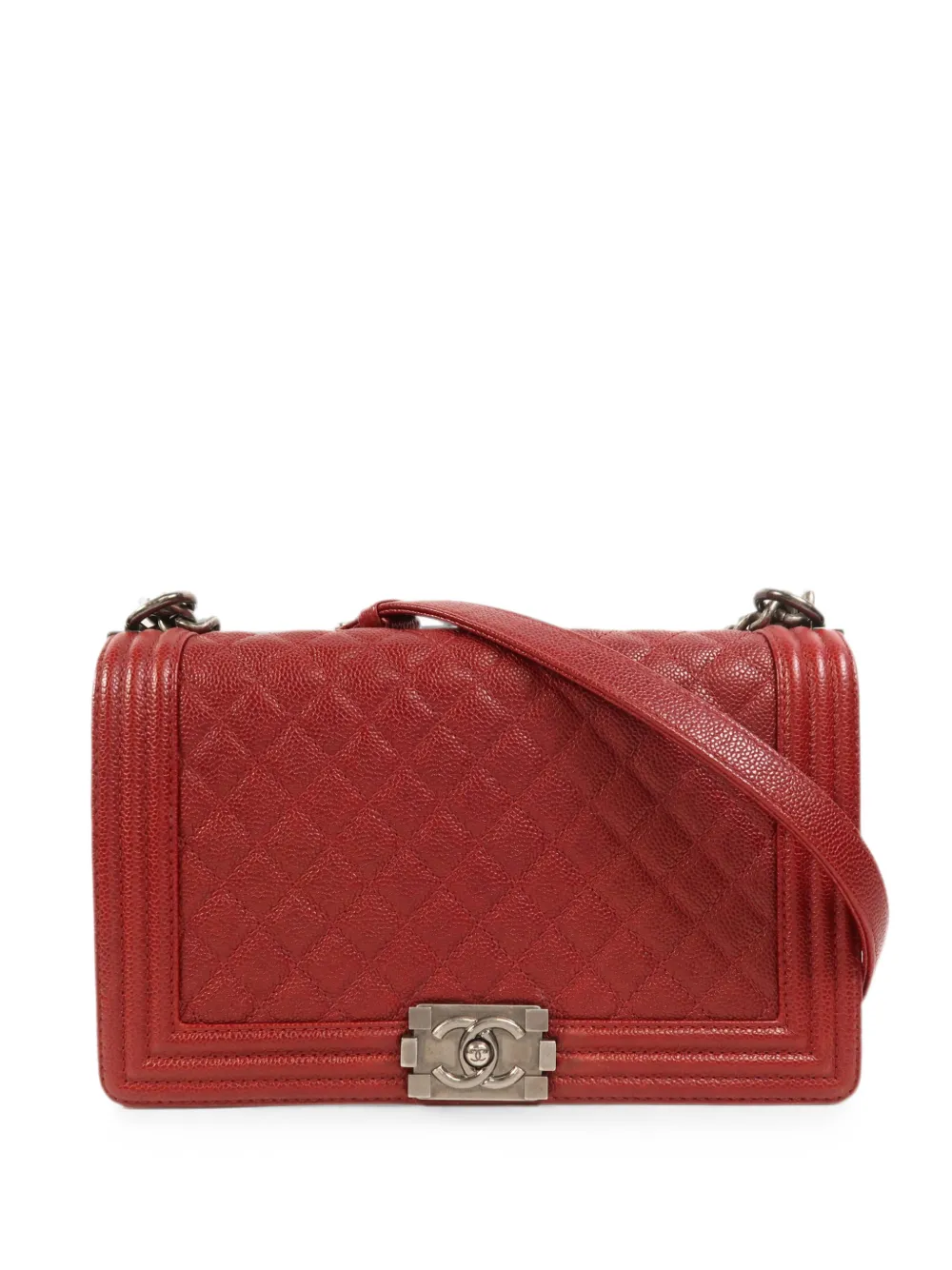 CHANEL Pre-Owned Boy 28 chain shoulder bag - Red
