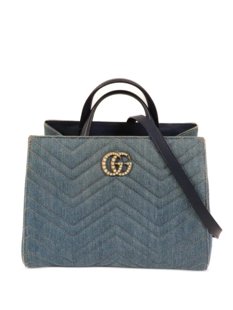 Gucci Pre-Owned GG Marmont quilted-denim tote bag