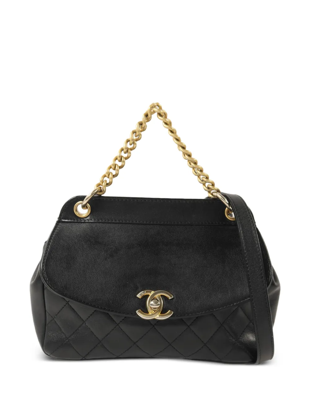 CHANEL Pre-Owned CC turn-lock chain-strap shoulder bag - Black