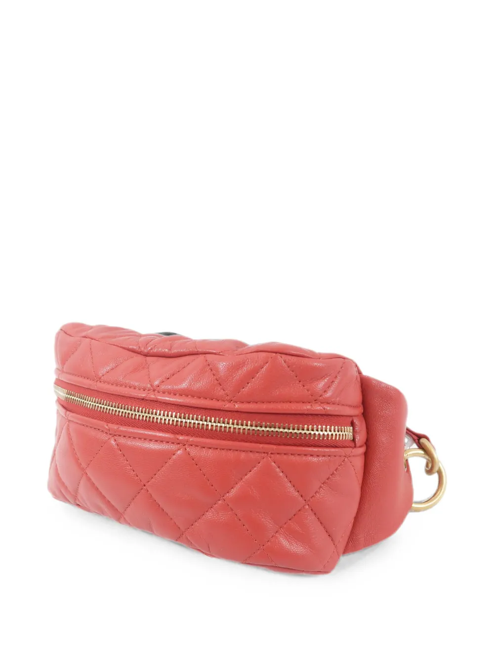 CHANEL Pre-Owned Gewatteerde heuptas met CC-bedel Rood