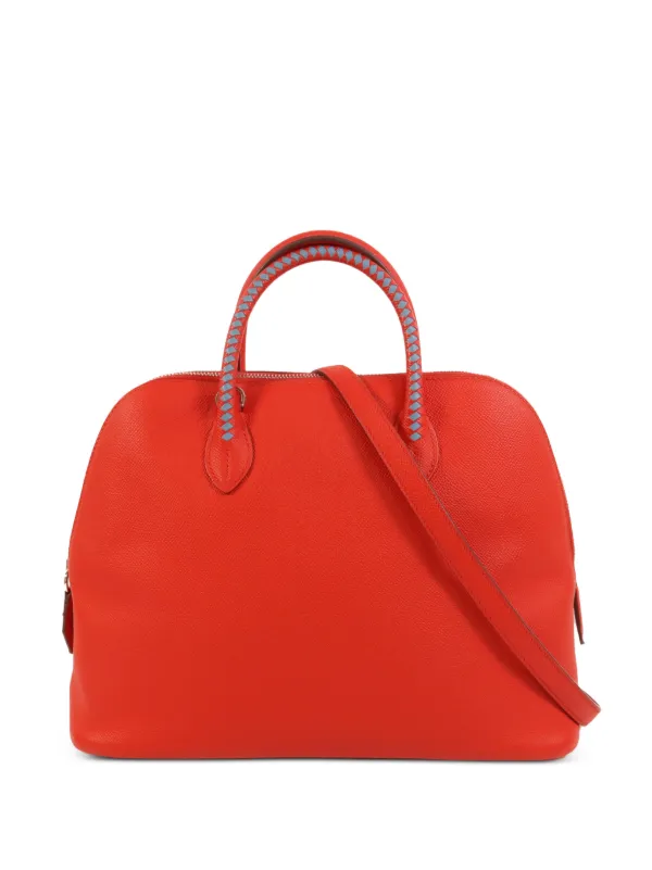 Hermès Pre-owned Bolide 1923 Tressage Shoulder Bag in Red