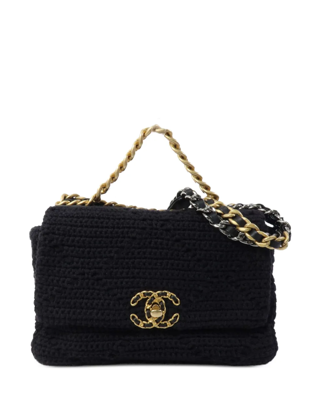 CHANEL Pre-Owned Borsa a spalla Chanel 19 media con catena - Nero