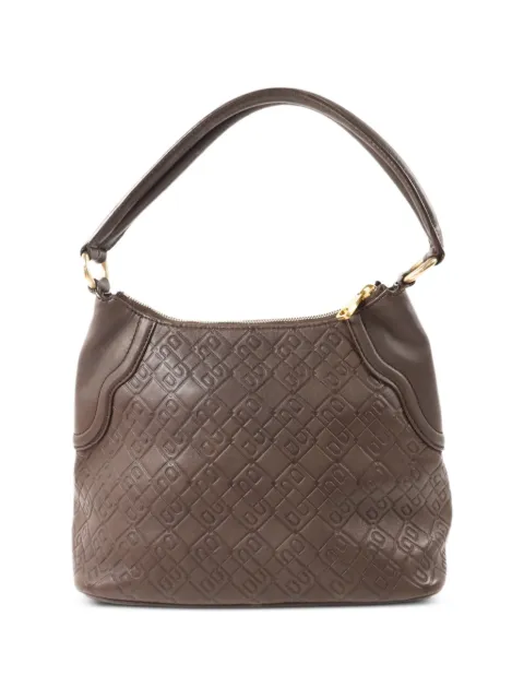 Bally Vintage embossed leather shoulder bag