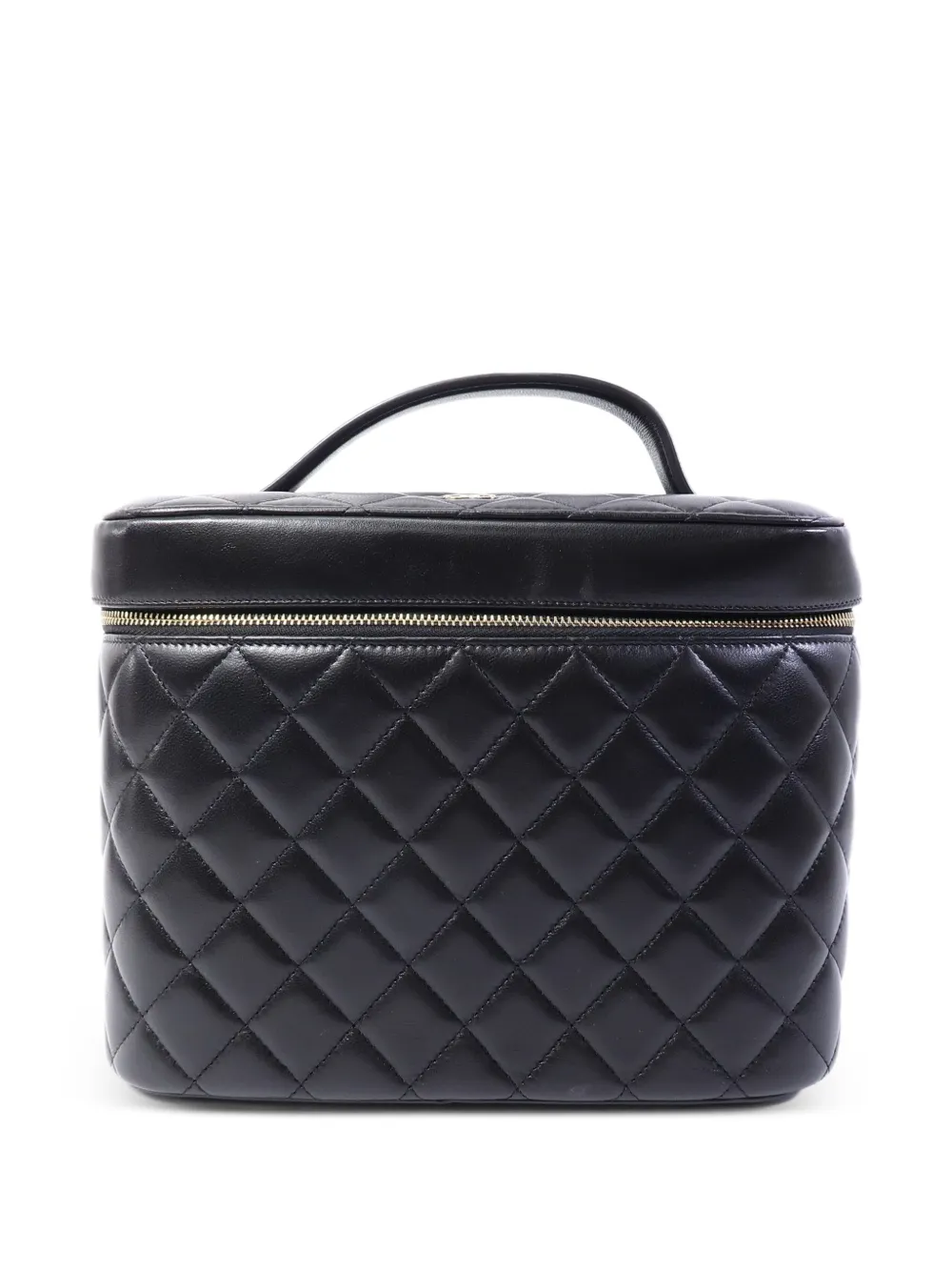 CHANEL Pre-Owned large Vanity Case Diamond-quilted tote bag - Black