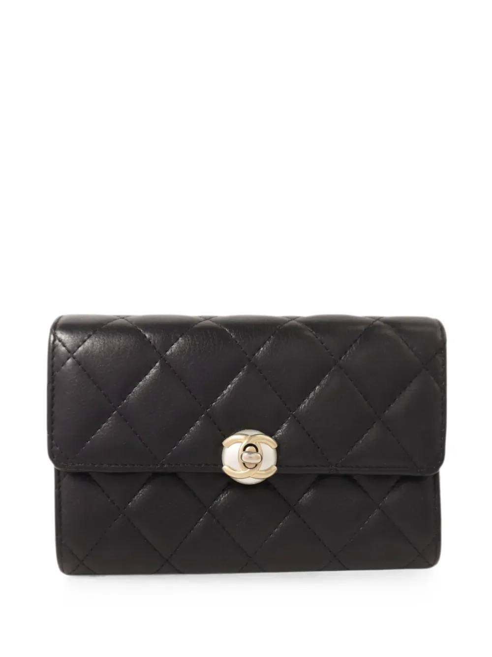 CHANEL Pre-Owned CC turn-lock quilted wallet - Black