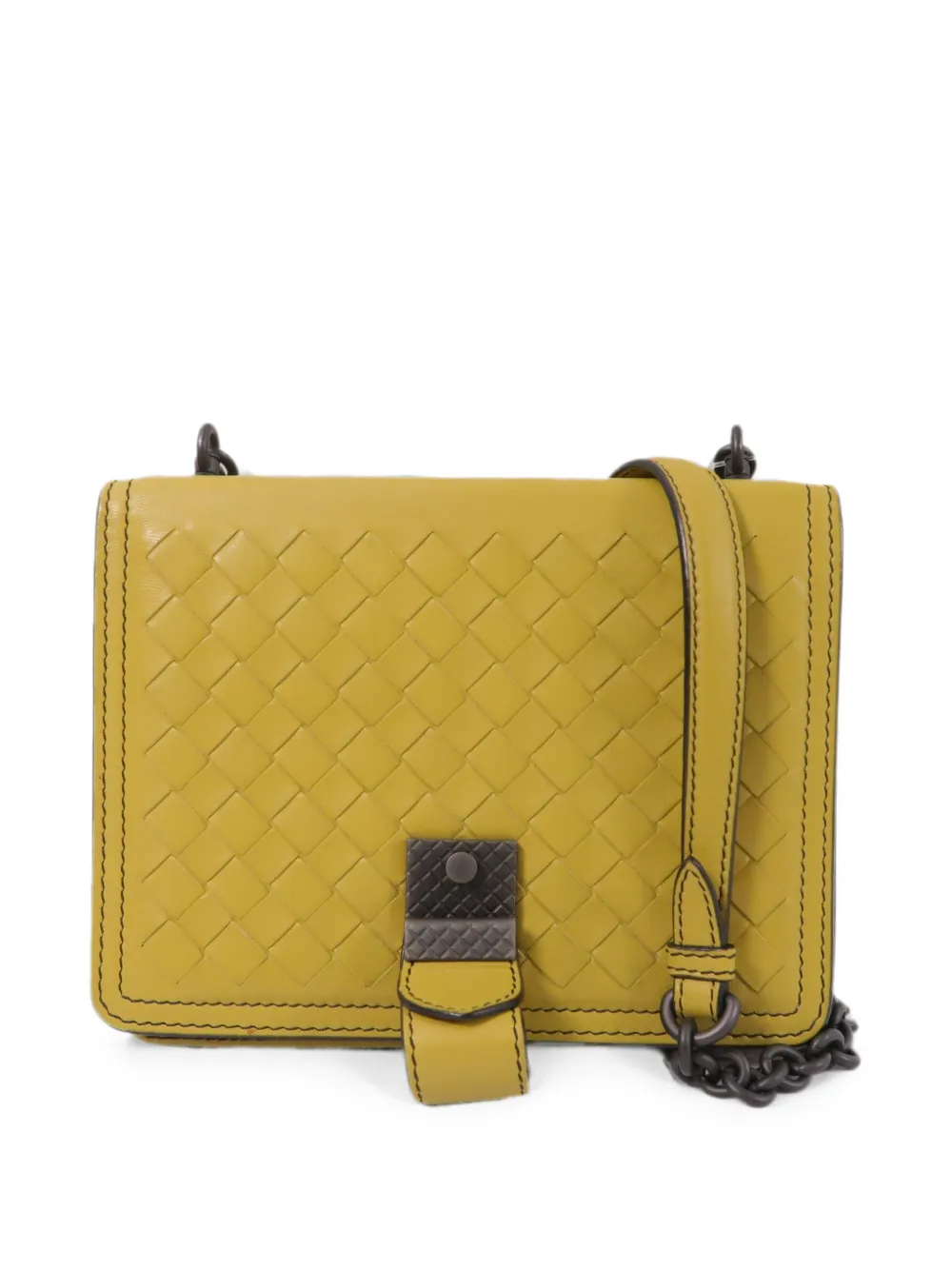 Bottega Veneta Pre-Owned Schultertasche mit Intrecciato-Muster - Gelb