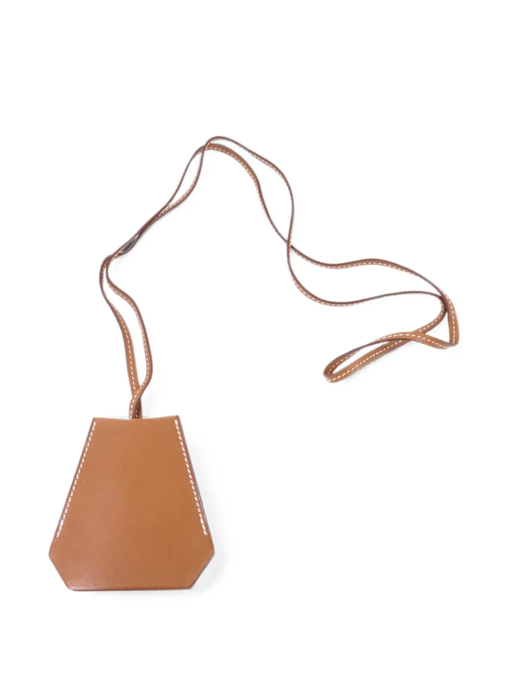 Pre-owned Hermes 2018 Clochette Leather Necklace In Brown