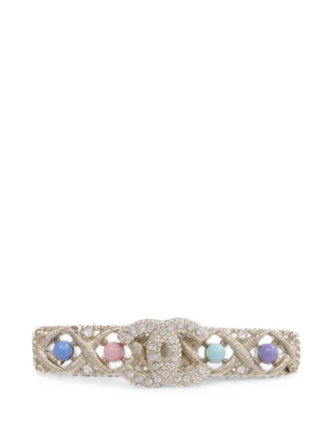 CHANEL Pre-Owned CC crystal brooch