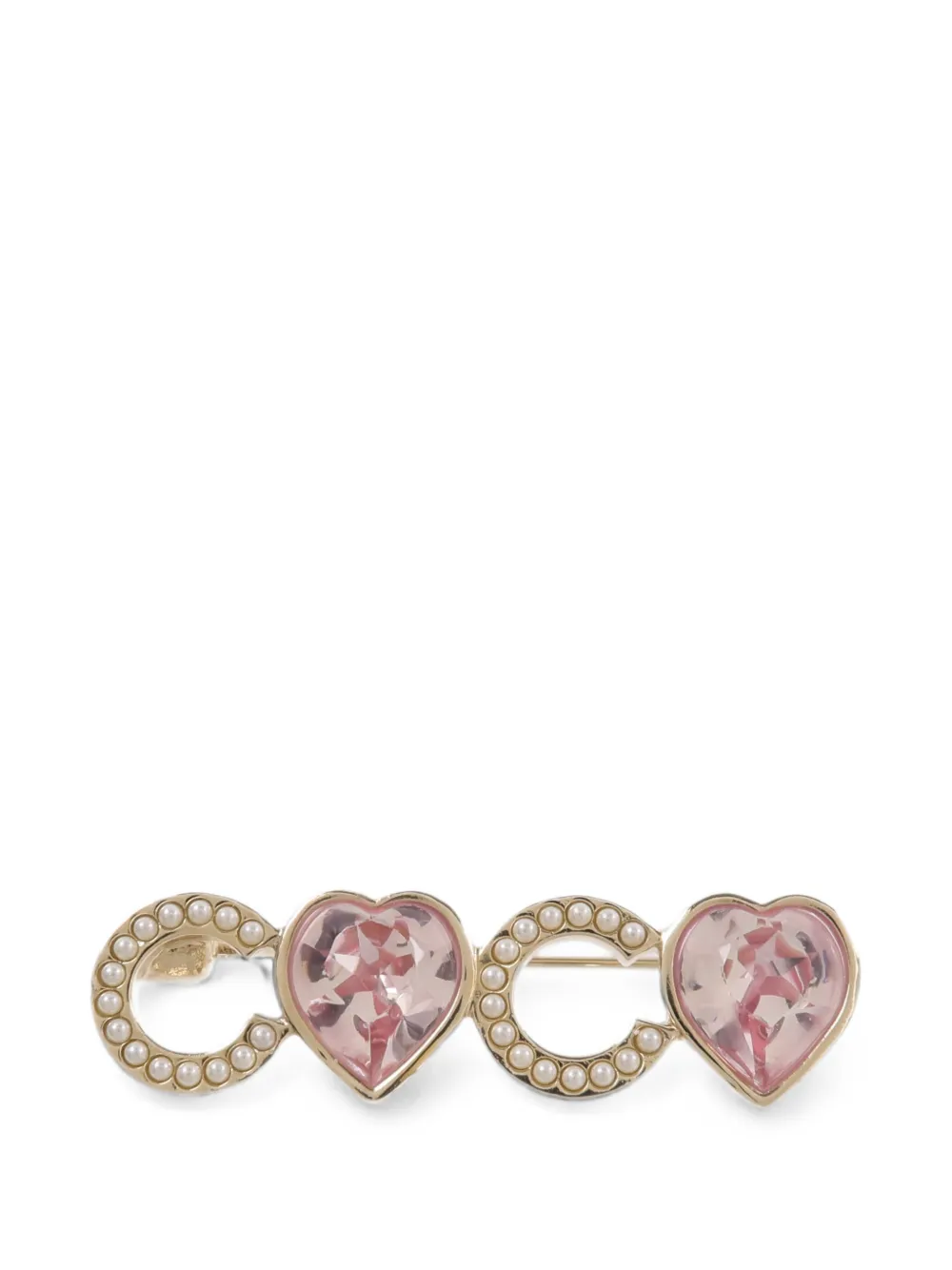 Pre-owned Chanel Coco Heart Brooch In Gold