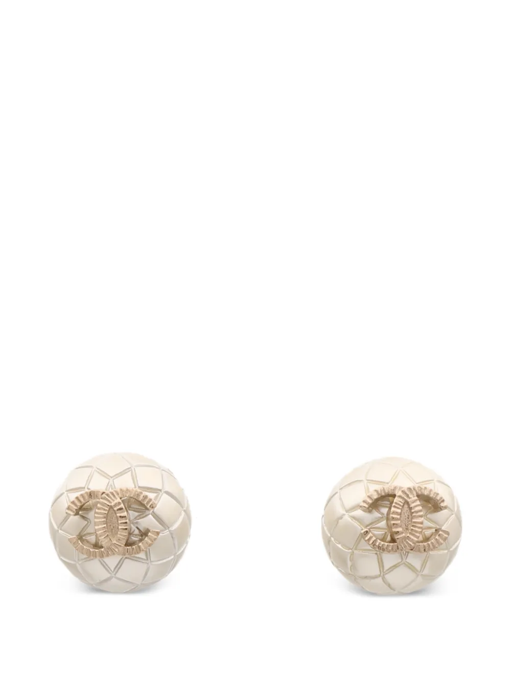 CHANEL Pre-Owned Orecchini CC trapuntati - Oro