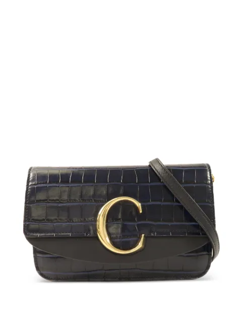Chloé Vintage C crocodile-effect shoulder bag