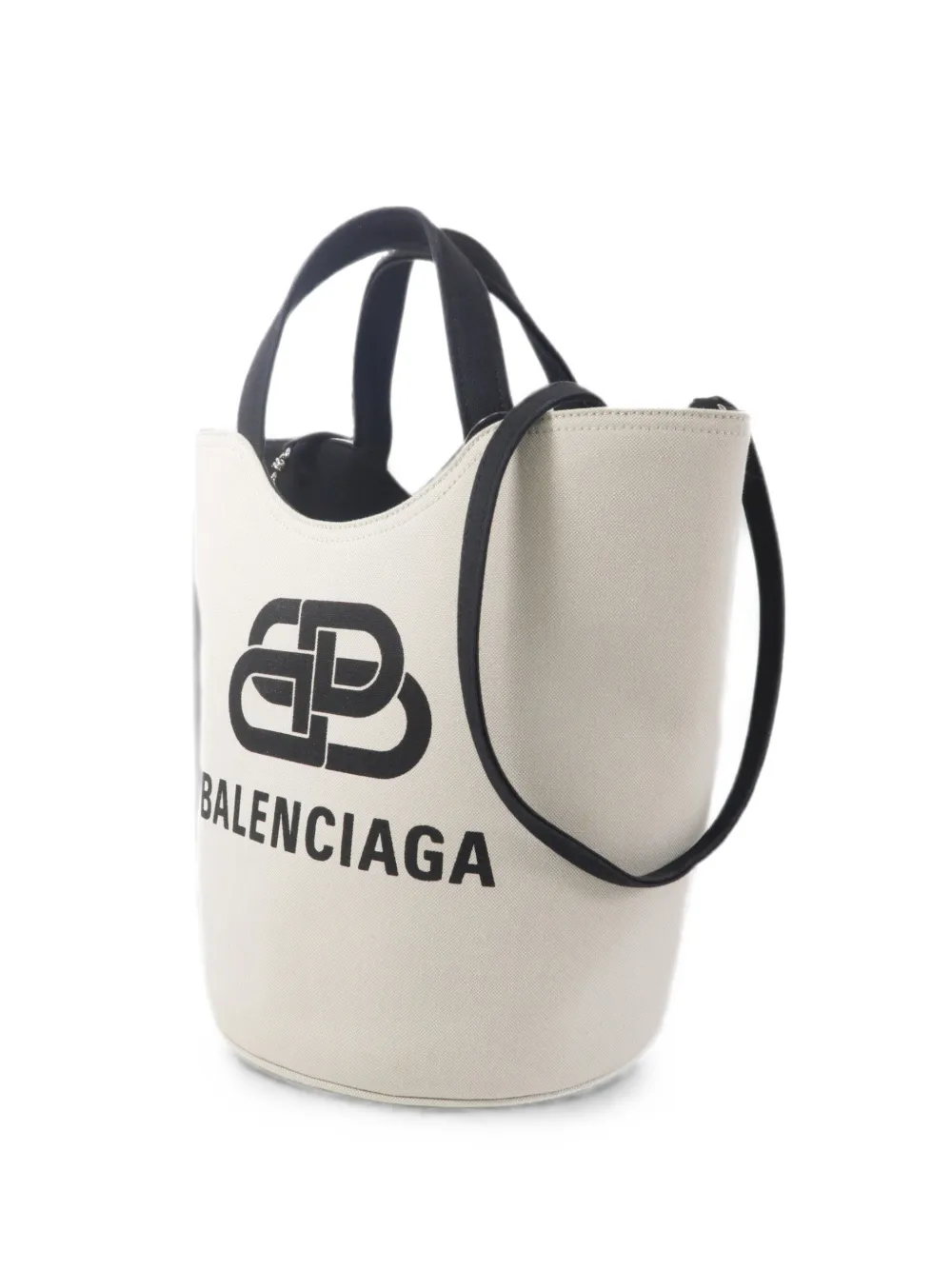 Balenciaga Pre-Owned Wave shopper met logo Beige