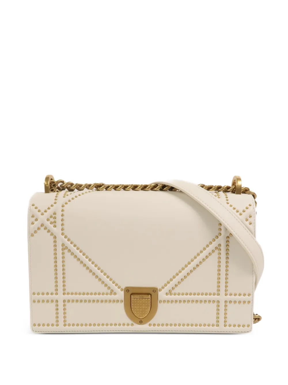 Christian Dior Pre-Owned Diorama studded shoulder bag - White
