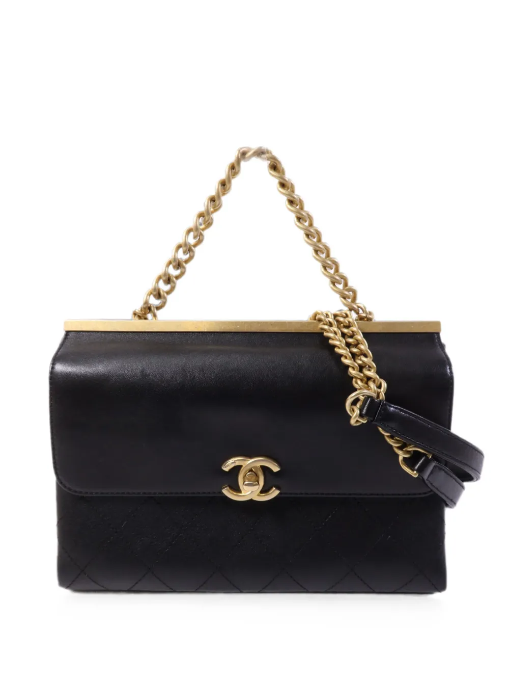 CHANEL Pre-Owned small Coco Luxe Flap leather shoulder bag - Black