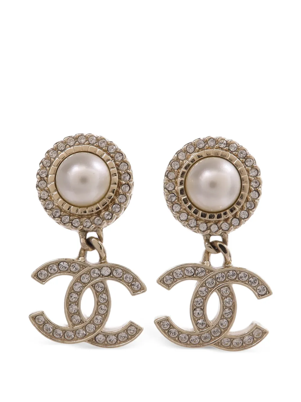 CHANEL Pre-Owned Orecchini a bottone CC con perle sintetiche - Oro
