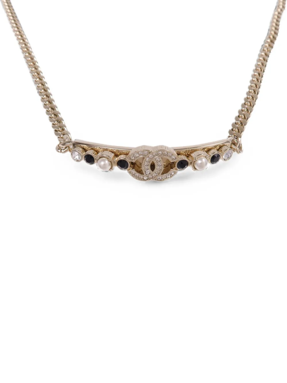 CHANEL Pre-Owned CC crystal necklace - Oro
