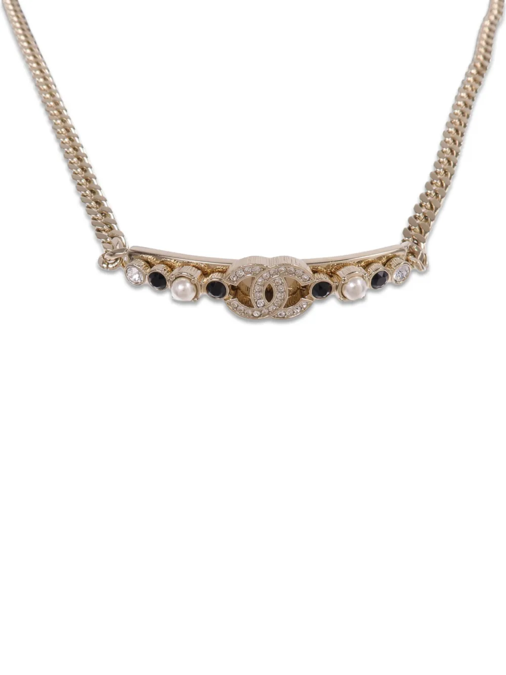 CHANEL Pre-Owned CC crystal necklace - Gold