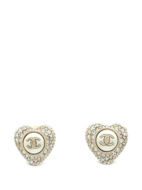 CHANEL Pre-Owned CC heart-shaped earrings
