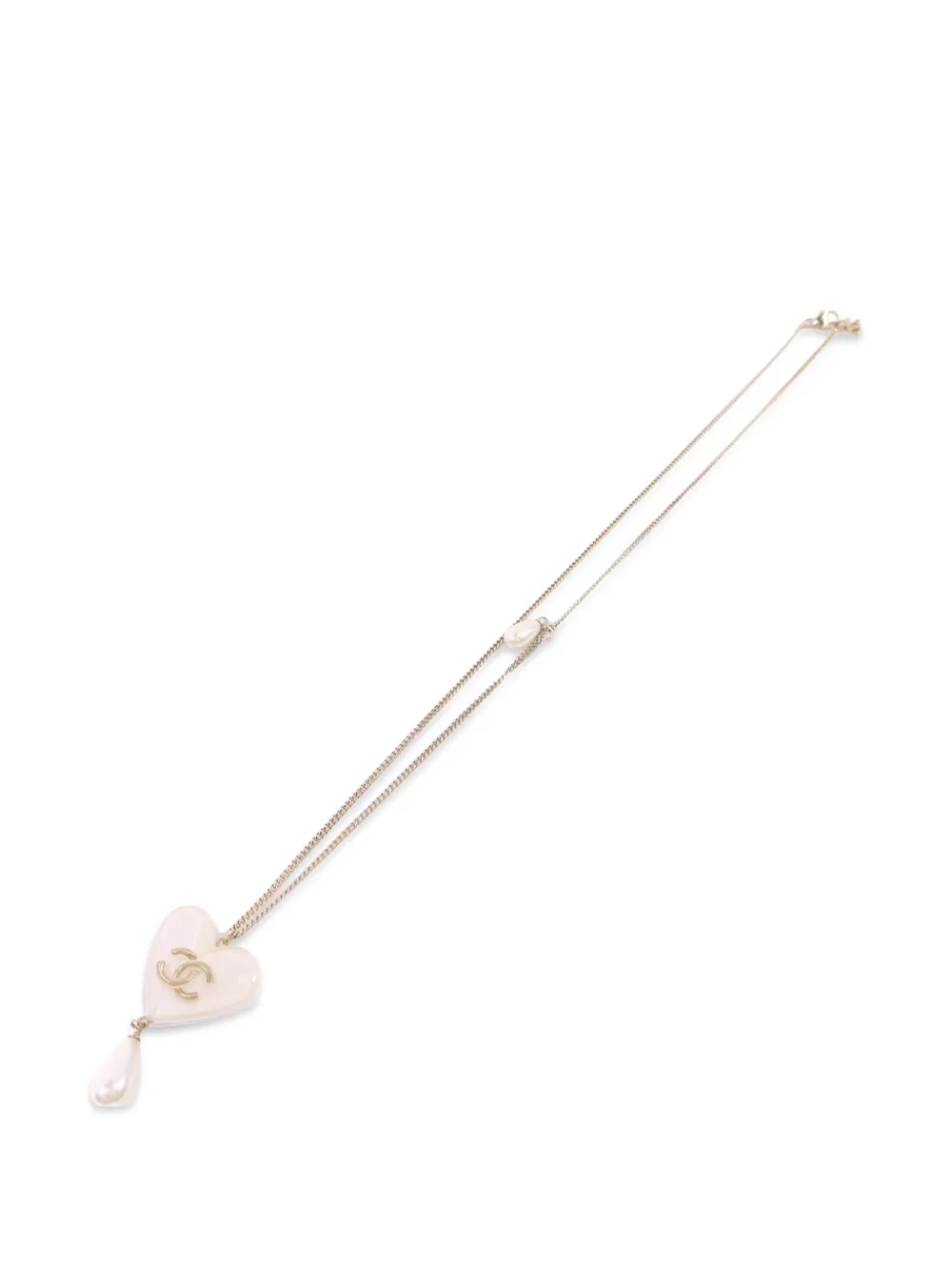 CHANEL Pre-Owned CC heart necklace - Gold