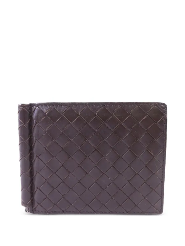 Bottega Veneta Pre-owned Intrecciato Bifold Money-clip Wallet in Brown