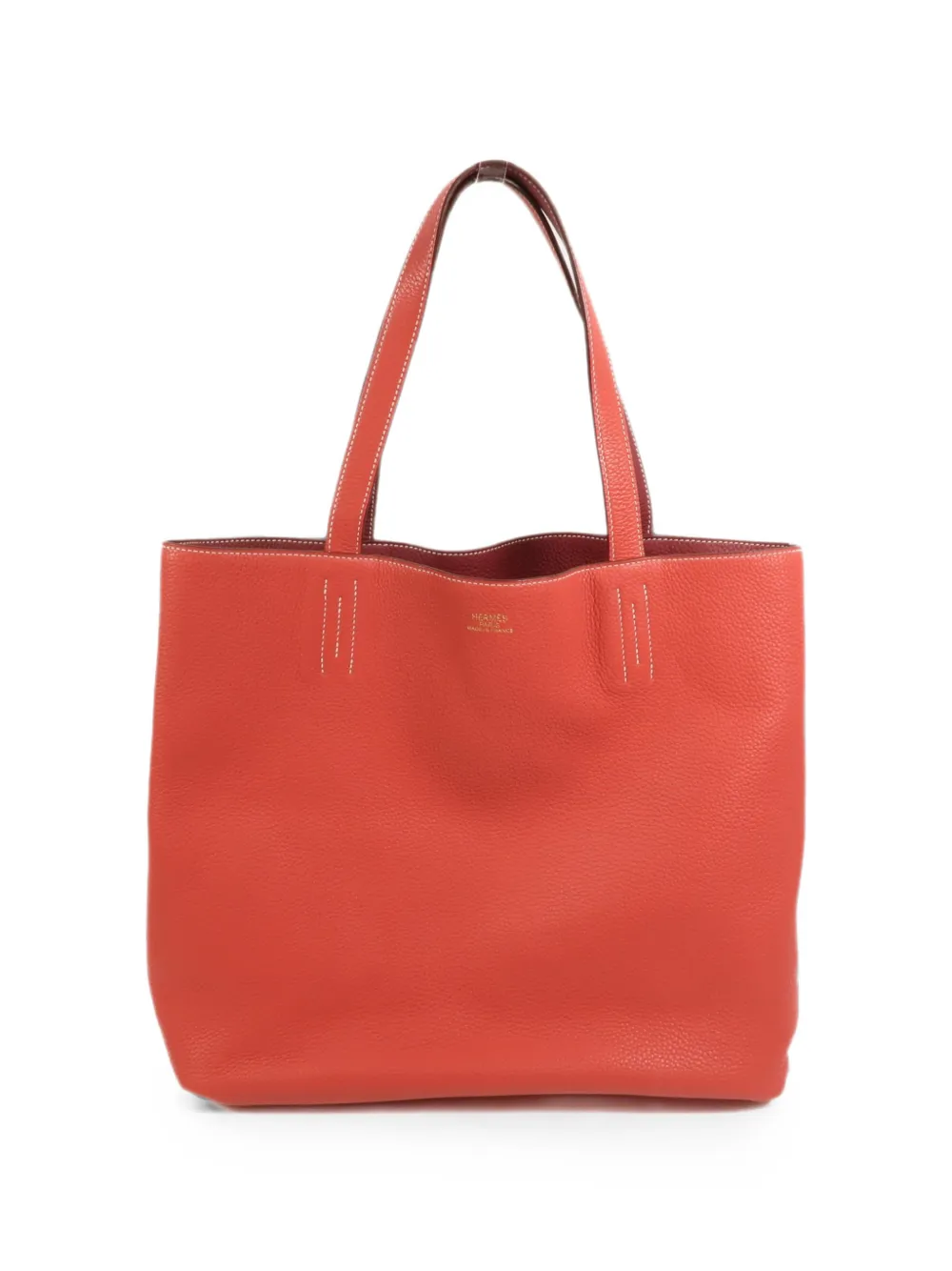 Hermès Pre-Owned Double Sens 36 leather tote bag - Arancione