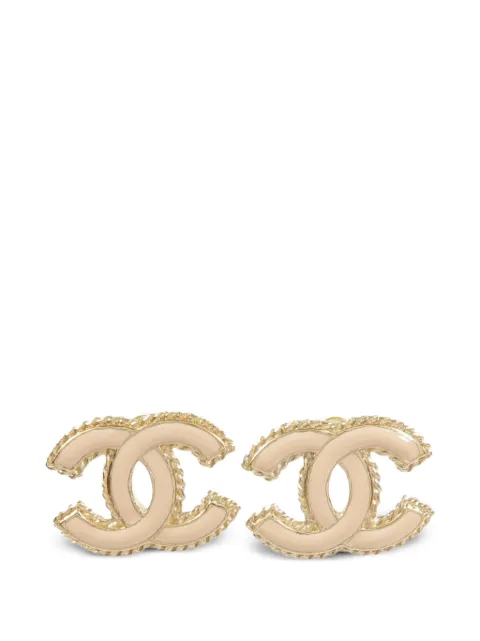 CHANEL Pre-Owned aretes de logo con logo CC