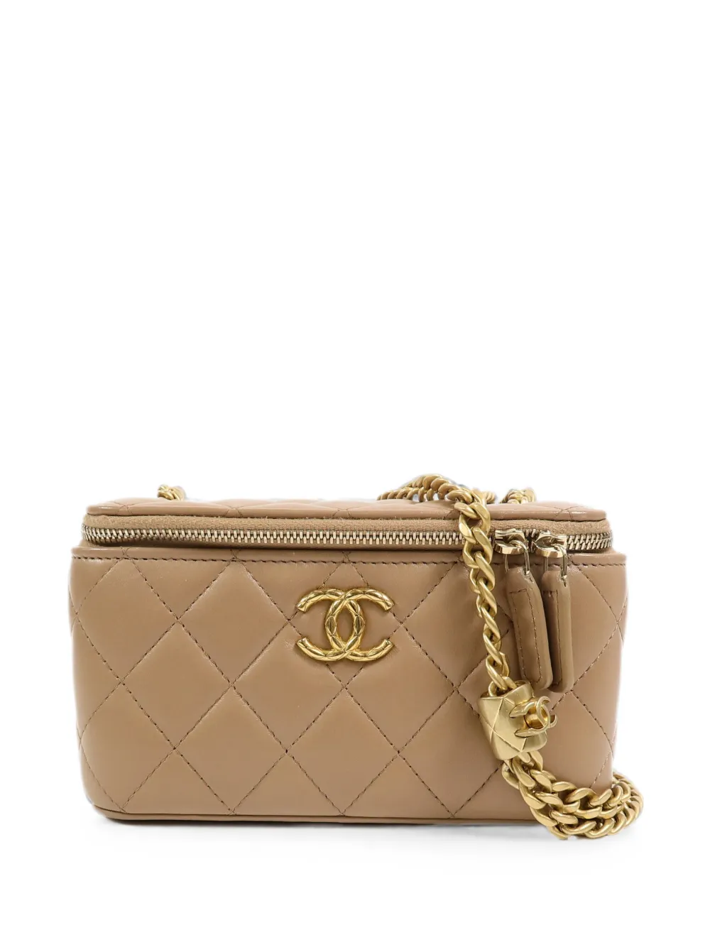 CHANEL Pre-Owned CC Vanity Case chain-strap lambskin shoulder bag - Brown