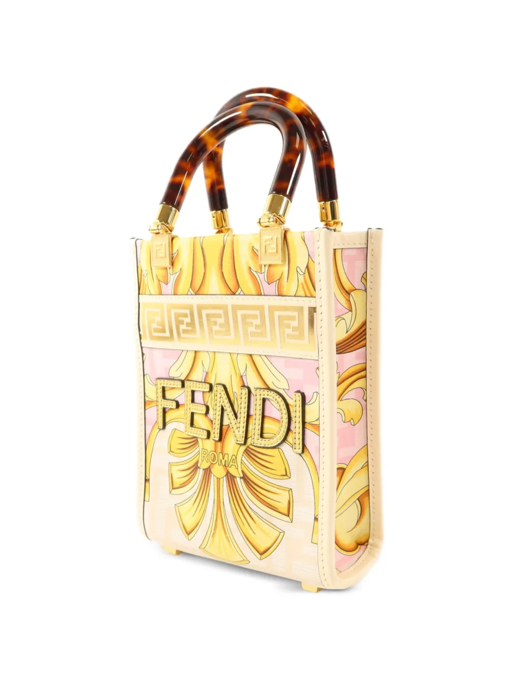 Fendi Pre-Owned Sunshine leren mini-shopper Beige