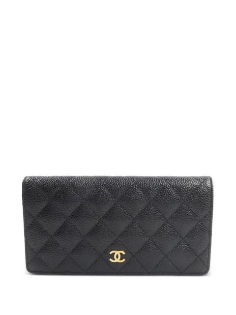 CHANEL Pre-Owned CC quilted calfskin long wallet