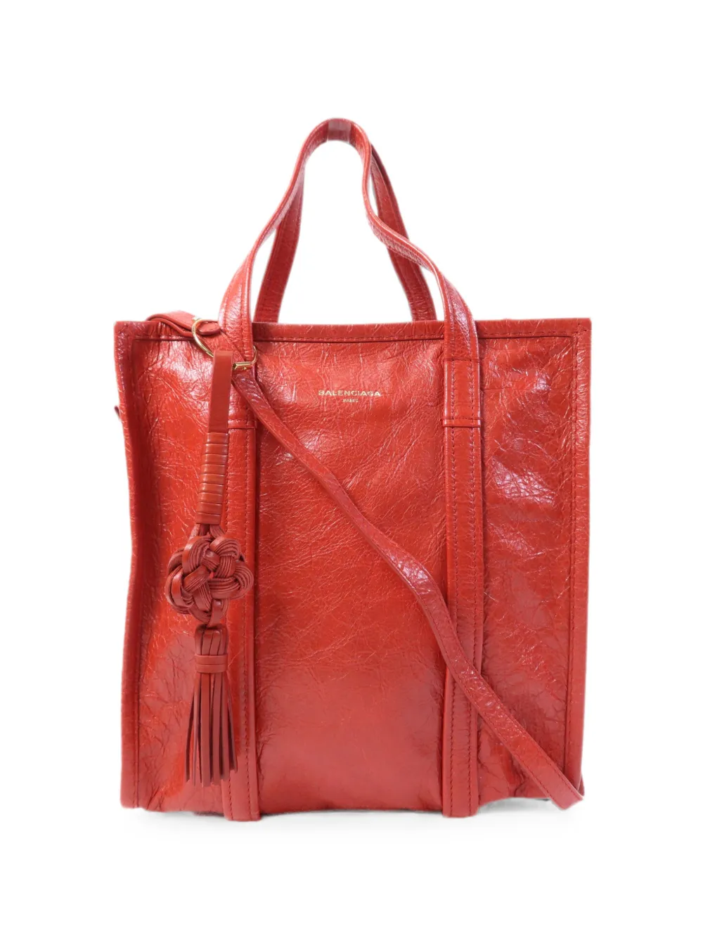 Balenciaga Pre-Owned Bazar leather tote bag - Rosso