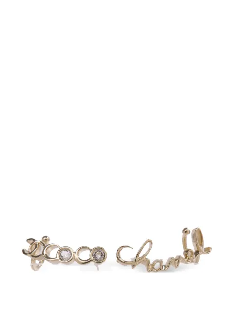 CHANEL Pre-Owned CC script earrings